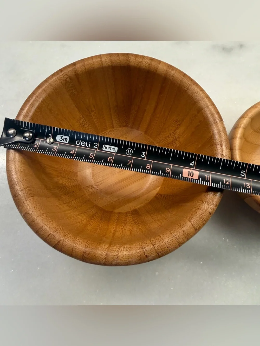 Pampered Chef Bamboo Serving Bowl Set in Warm Brown